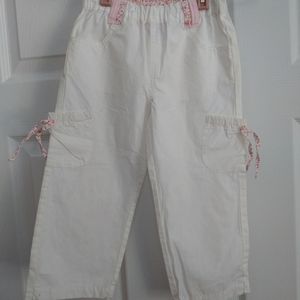 Nwot 24m girandola white pants with liberty accent belt loop and ribbon